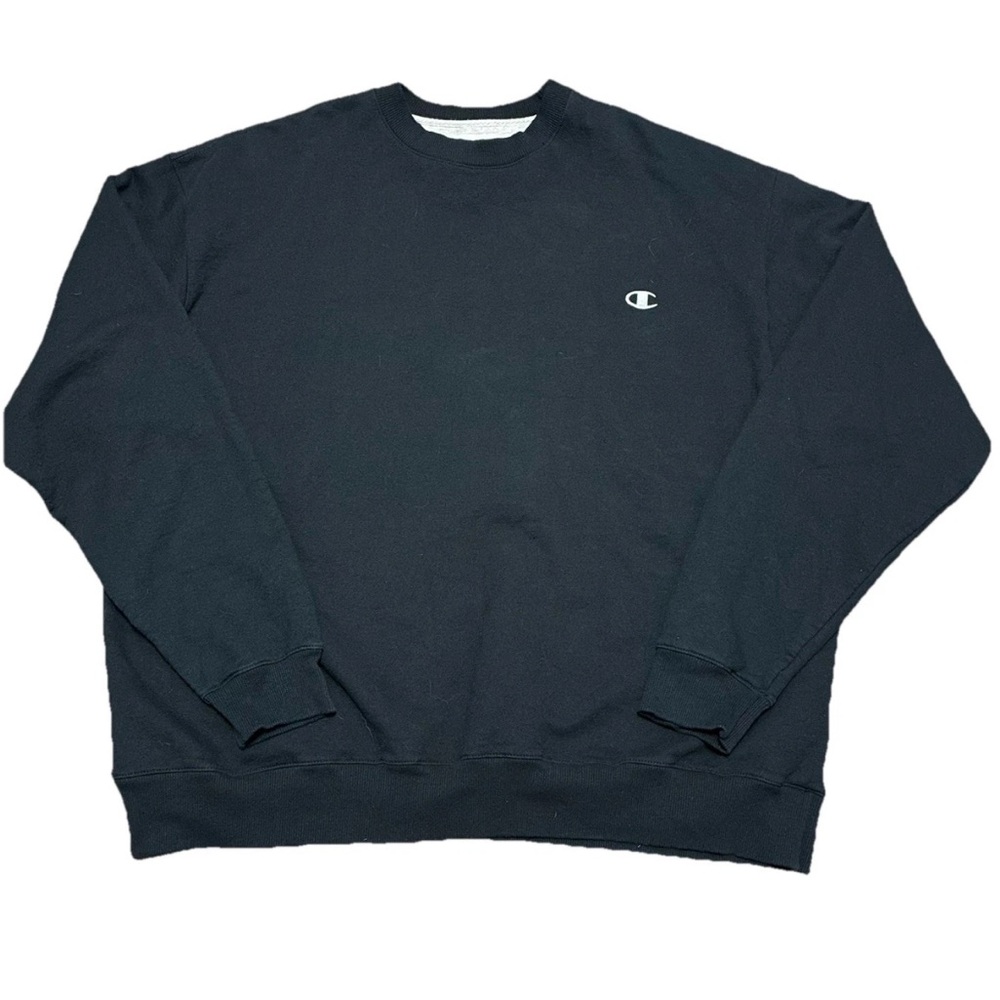 Champion Men’s Black Crewneck Pullover Sweatshirt XXL Logo